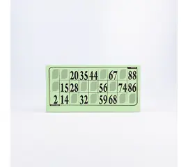 Lottokarten 14,5 x 7,2 cm - plastifiziert (100 Stück), Modell 6001 / Cartons de loto 14,5 x 7,2 cm - plastifiés (100 pièces), modèle 6001