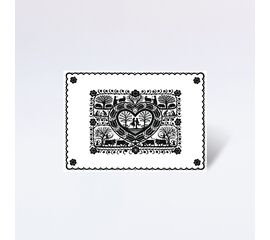 Tischset «Scherenschnitt» schwarz-weiss / Set de table « coupe par cisaillement » noir-blanc