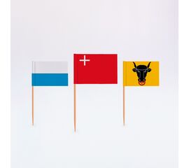 Zahnstocherfähnchen alle Kantone (26 Stück), Modell 756 / Piques à cocktail avec drapeaux de tous les cantons (26 pièces), modèle 756