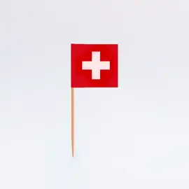 Zahnstocherfähnchen Schweiz 4 x 4 cm (100 Stück), Modell 752 / Piques à cocktail avec drapeau de la Suisse 4 cm x 4 cm (100 pièces), modèle 752