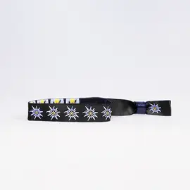 Stoffbänder «Edelweiss» [Schwarz] / Bracelets en tissu « Edelweiss » [noir]