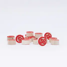 Lottonummern aus Holz mit roten Ziffern, Modell 6029 / Numéros en bois avec inscription rouge, modèle 6029
