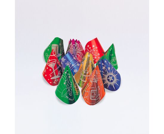 Bunte Glanzhüte (25 Stück), Modell 75 / Chapeaux brillants en différents coloris (25 pièces), modèle 75