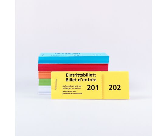 Eintrittsbillette in Blocks zu 100 Blatt Nr. 1 – 500, Modell 459 / Blocs de billets d'entrée avec 100 billets numérotés de 1 à 500, modèle 459