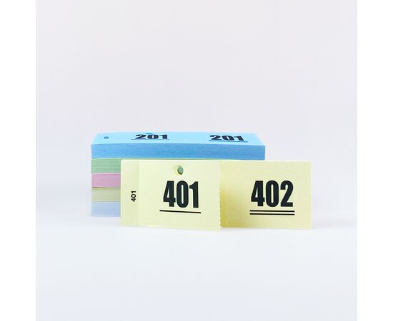 Garderobennummern Block gelocht Nr. 1 – 1000, Modell 462.Budget / Bloc de tickets de vestiaire perforés n° 1 à 1000, modèle  462.Budget