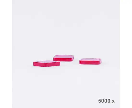 Abdeckplättli rot, viereckig (5000 Stück), Modell 6031 / Pions de loto rouges, carrés (5000 pièces), modèle 6031