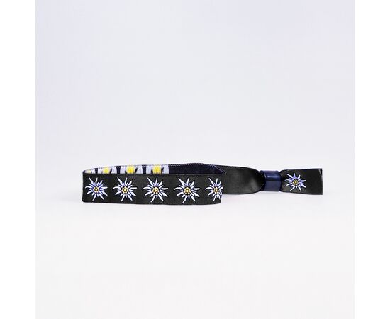 Stoffbänder «Edelweiss» [Schwarz] / Bracelets en tissu « Edelweiss » [noir]