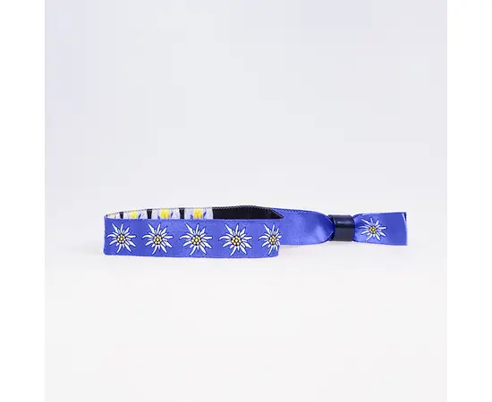 Stoffbänder «Edelweiss» [Blau] / Bracelets en tissu « Edelweiss » [bleu]