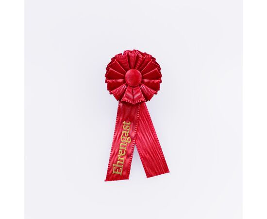 Rosette, ø 4 cm, mit bedruckten Schleifen, Modell 1305.1 / Rosace, ø 4 cm avec rubans imprimés, modèle 1305.1
