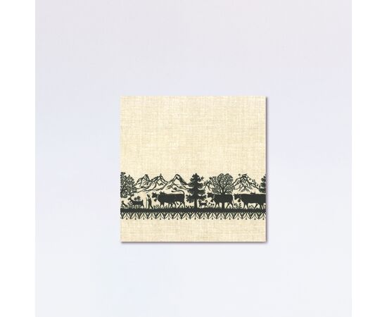 Baumwoll-Servietten «Alpaufzug» 40 x 40 cm / Serviettes en coton « Montée à l'alpage » 40 x 40 cm