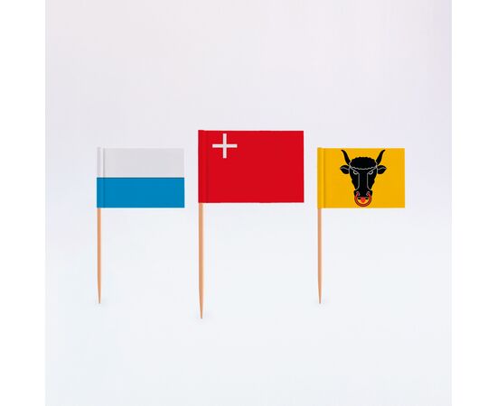 Zahnstocherfähnchen alle Kantone (26 Stück), Modell 756 / Piques à cocktail avec drapeaux de tous les cantons (26 pièces), modèle 756