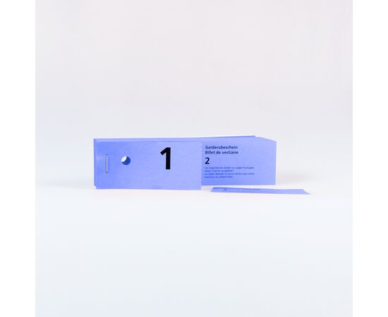 Garderobenscheine 2-teilig, Modell 460 / Tickets de vestiaire 2 parties, modèle 460