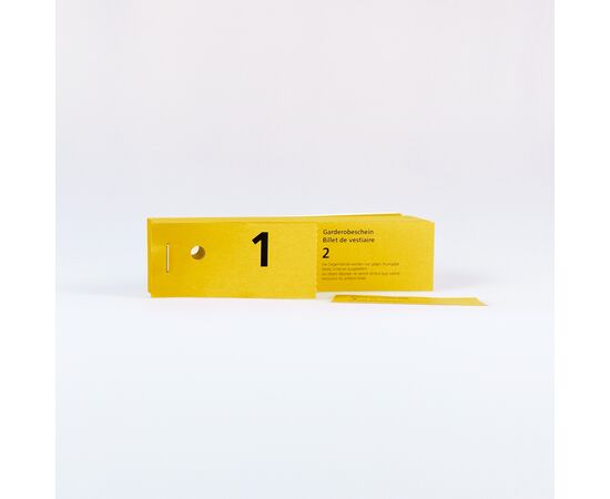 Garderobenscheine 2-teilig, Modell 460 / Tickets de vestiaire 2 parties, modèle 460
