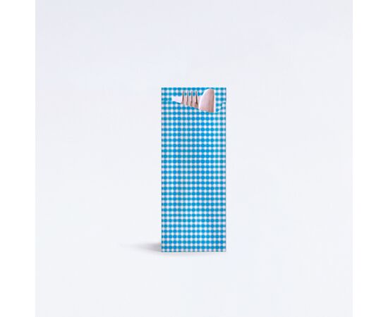 Bestecktaschen / Besteckbeutel PicNic Blue/Oktoberfest (350 Stück pro Box), Modell FIT270 / Pochette à couverts pique-nique bleue/Fête de la bière (350 par carton), modèle FIT270