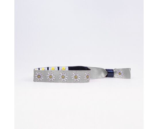 Stoffbänder «Edelweiss» [Grau] / Bracelets en tissu « Edelweiss » [gris]