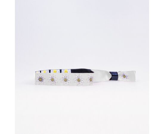 Stoffbänder «Edelweiss» (20 Stück) [Weiss] / Bracelets en tissu « Edelweiss » (20 pièces) [blanc]